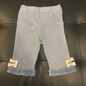 Denim Ruffled Capris